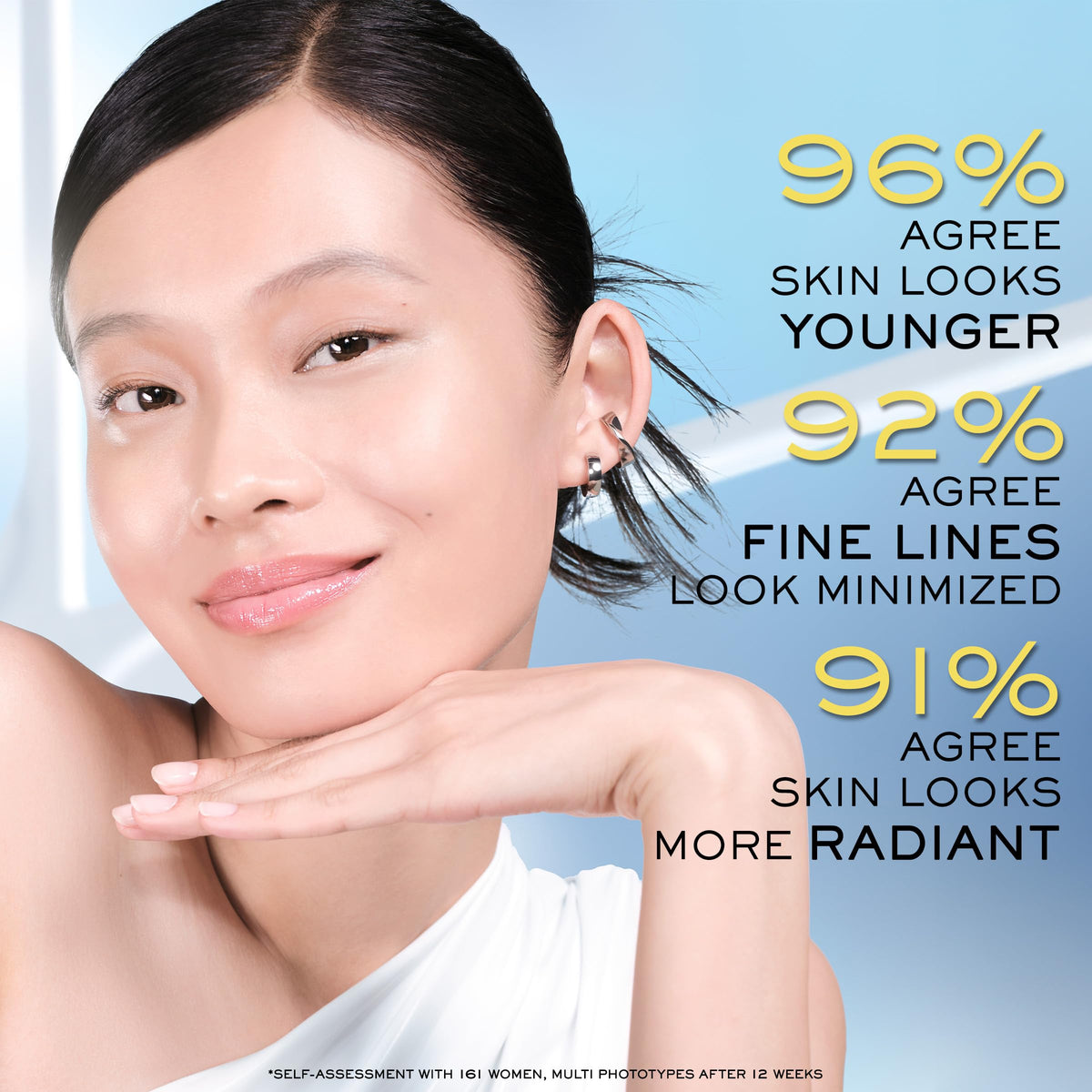 Lancôme texture close-up revealing lightweight serum finish and smooth application