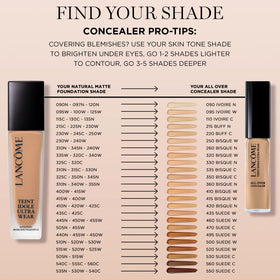 Lancôme lifestyle mirror shot showing natural matte finish and confidence