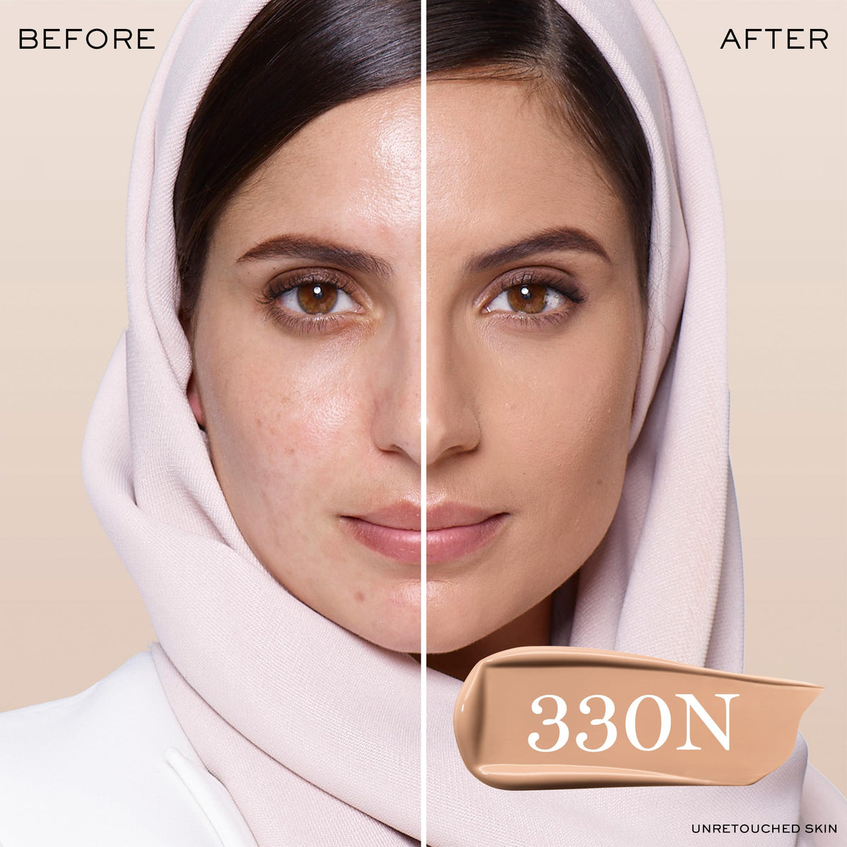 Lancôme foundation texture close-up demonstrating smooth blendability