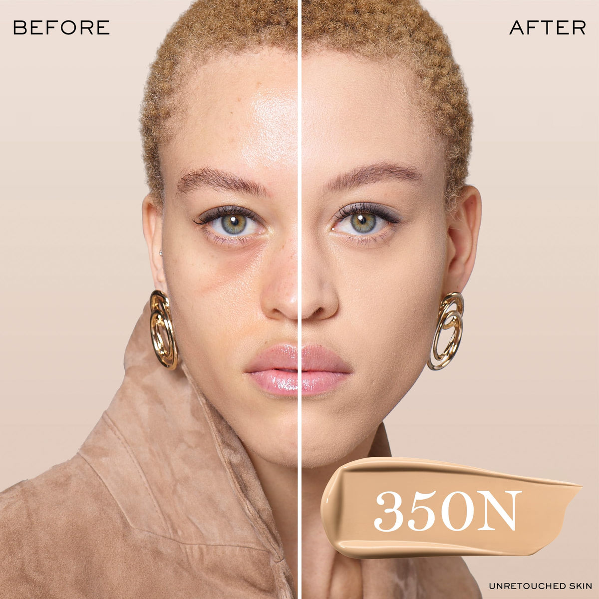 Lancôme Teint Idole texture swatch on skin demonstrating smooth, matte coverage