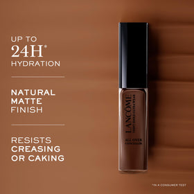 Lancôme before and after split image showing concealed blemishes and even tone