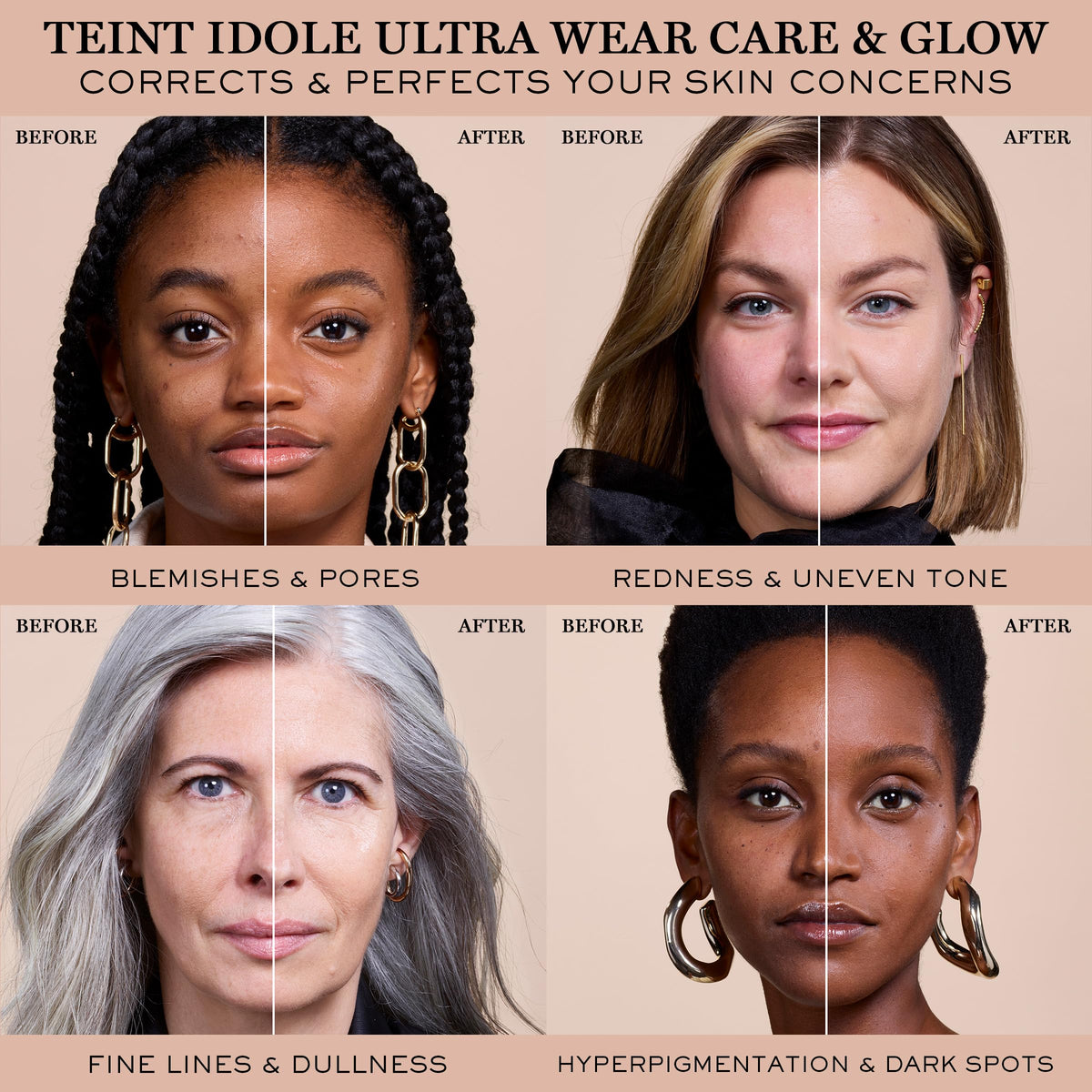 Lancôme shade match along jawline showing natural blending benefit: real match guide