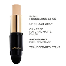 Lancôme foundation stick cream-to-powder texture close-up demonstrating smooth blendability