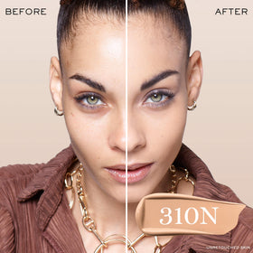 Lancôme 310N shade swatched on arm showing accurate color match benefit