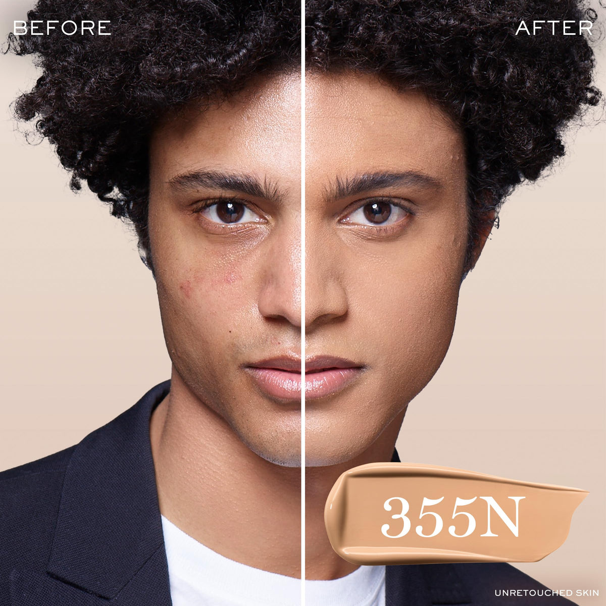 Lancôme foundation texture drop on skin showing smooth, natural matte finish