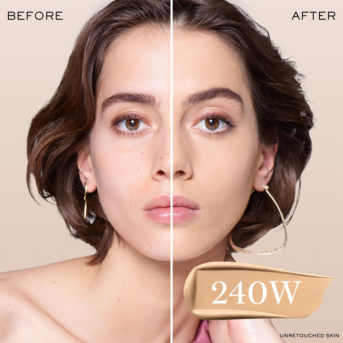 Lancôme texture droplet highlighting creamy, hydrating formula for smooth coverage