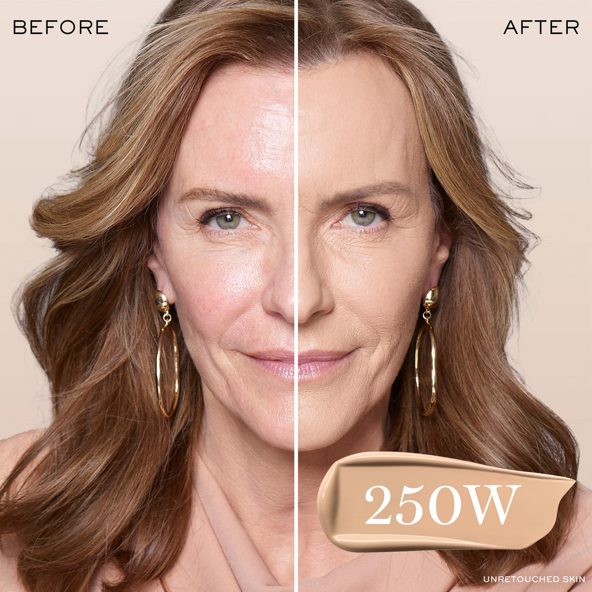 Lancôme pump with foundation texture close-up highlighting smooth blendability
