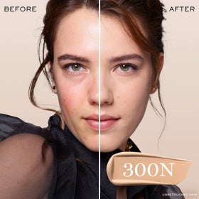 Lancôme close-up texture shot highlighting smooth matte finish for natural look