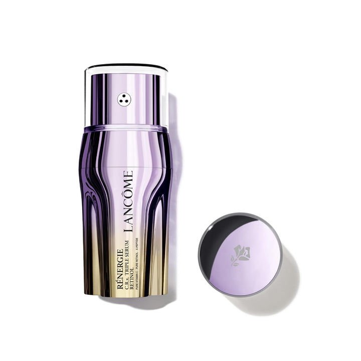 Lancôme bottle front view showing sleek packaging and anti-aging benefits