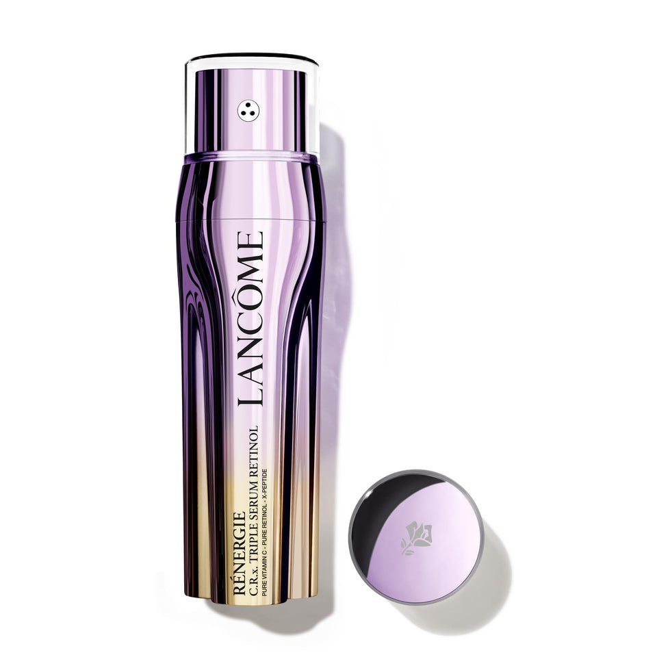 Lancôme front packaging of the triple serum showing elegant bottle and brand benefit