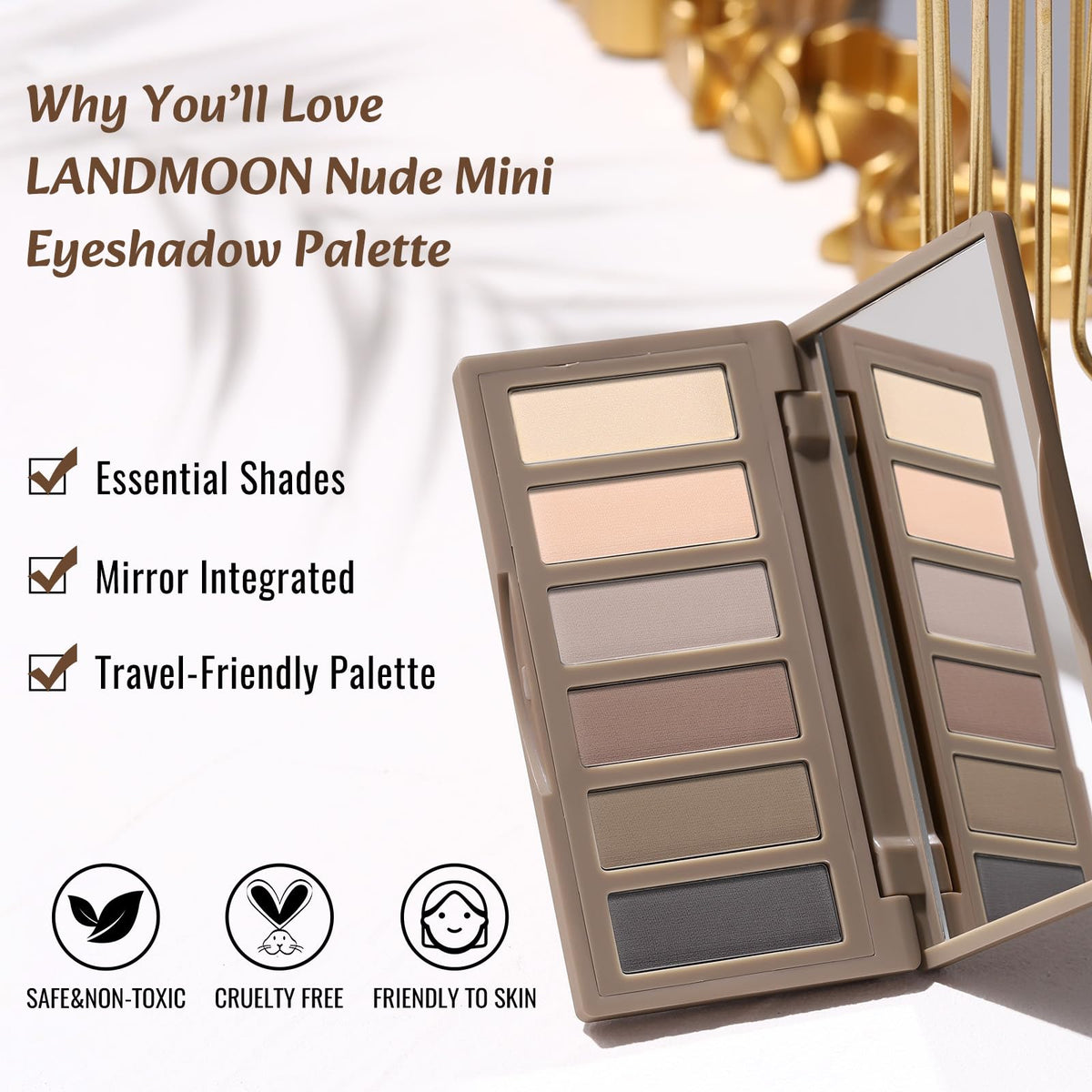 LANDMOON swatches on arm illustrating high pigmentation and buildability