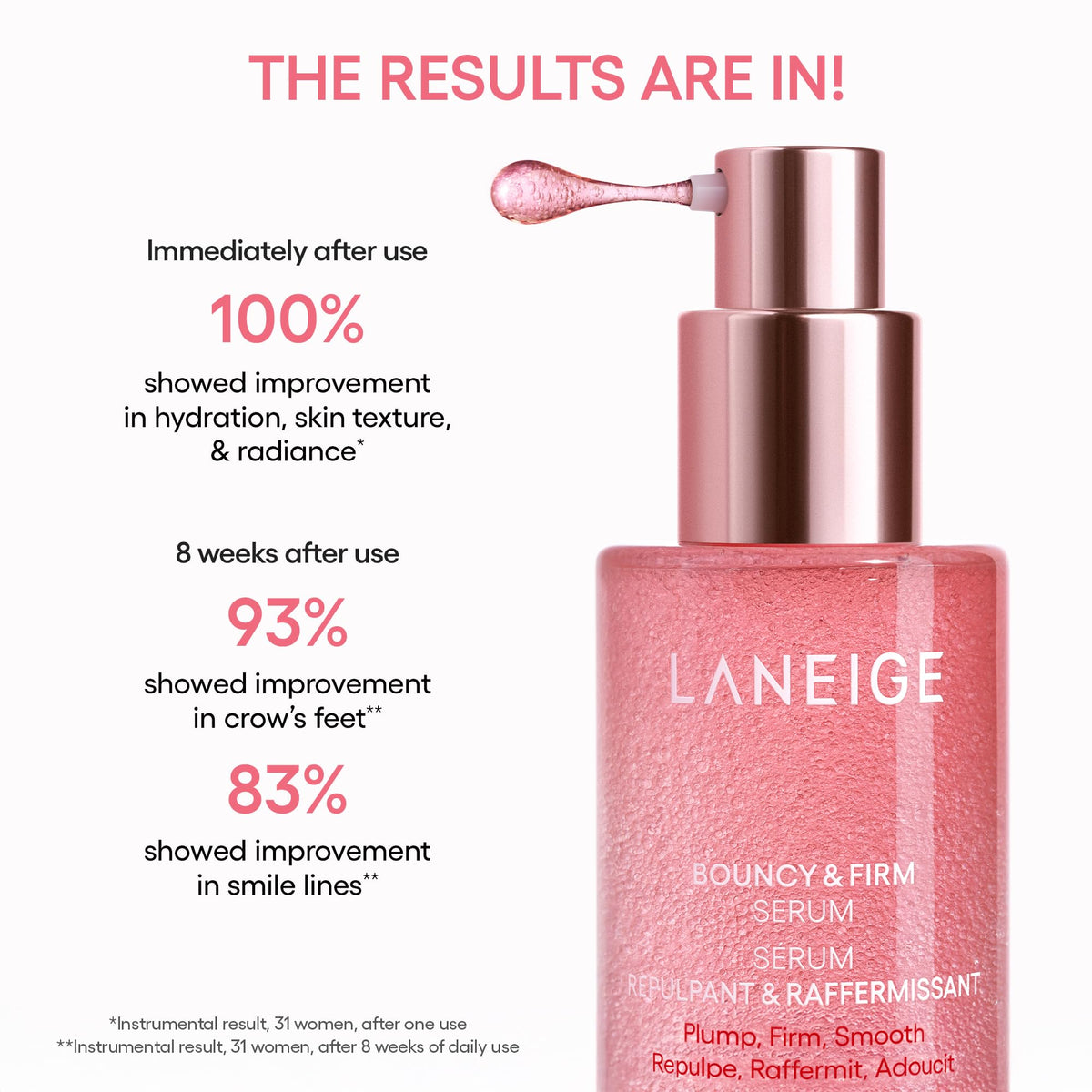 LANEIGE applying serum to hand demonstrating smooth spreadability