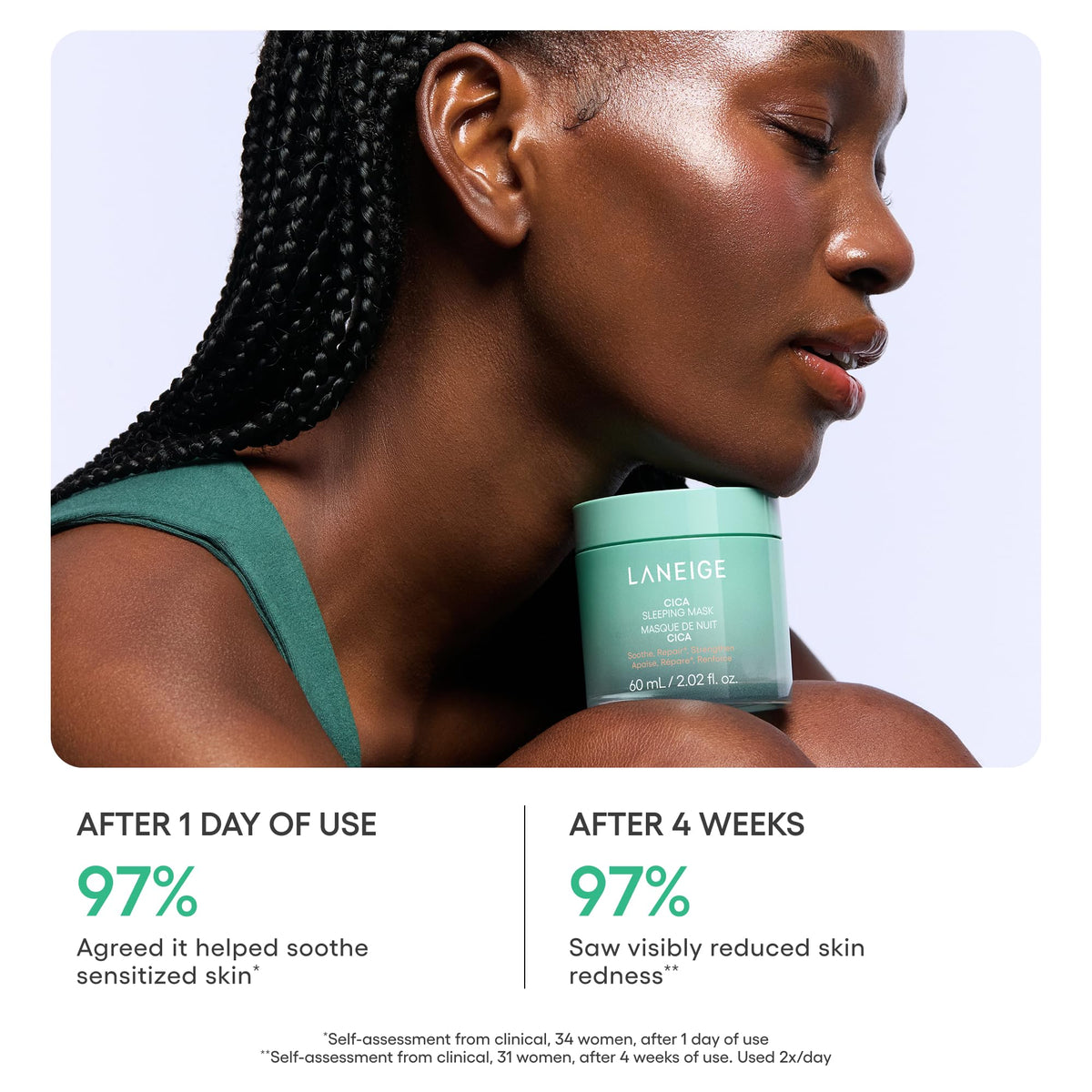 LANEIGE centella ingredient focus highlighting calming benefits
