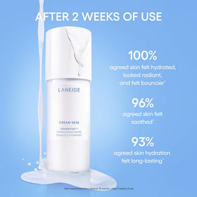LANEIGE cream jar open to reveal rich hydrating moisturizer for barrier support