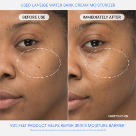 LANEIGE cream texture close-up showing dewy, moisturizing finish