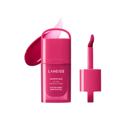 LANEIGE Electro Berry front view showing glossy tube and vibrant shade benefit