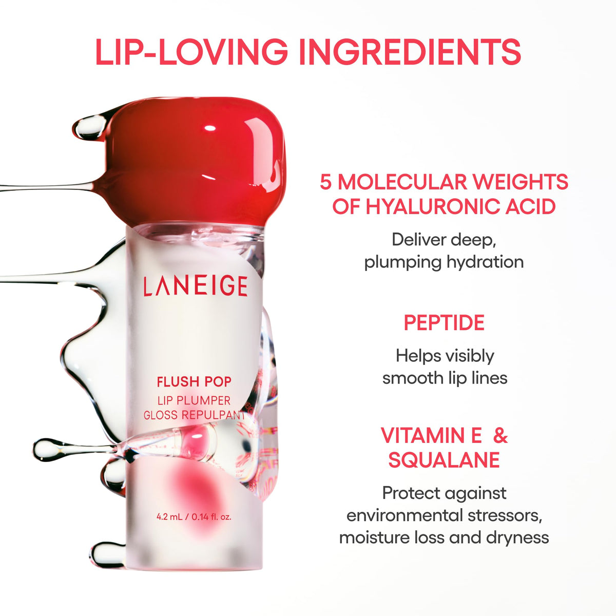 LANEIGE lips before and after showcasing fuller-looking results