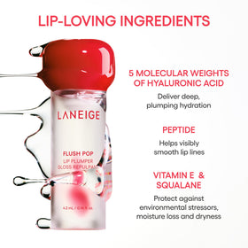LANEIGE lips before and after showcasing fuller-looking results