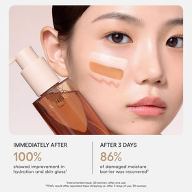 LANEIGE foam lather in hand, illustrates gentle foam that rinses clean