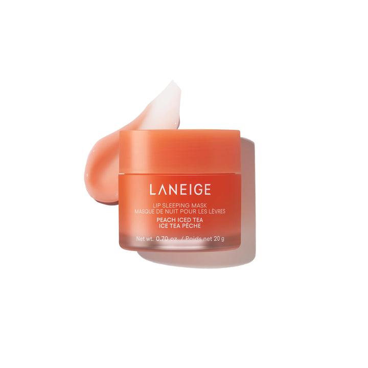 LANEIGE front jar showing Peach Iced Tea scent and packaging benefit hydration