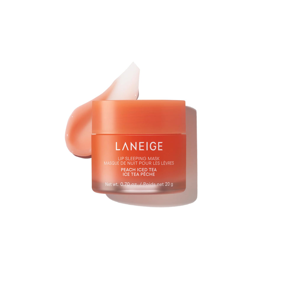 LANEIGE front jar showing Peach Iced Tea scent and packaging benefit hydration