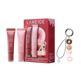 LANEIGE front packaging showing duo set and donut keychain for gift appeal