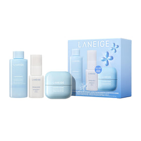 LANEIGE front packaging set showing three hydration essentials and convenience