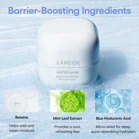 LANEIGE gel being applied to hand for fast-absorbing hydration