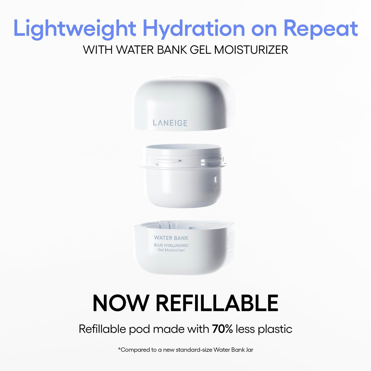 LANEIGE gel applied on cheek to show quick absorbency benefit