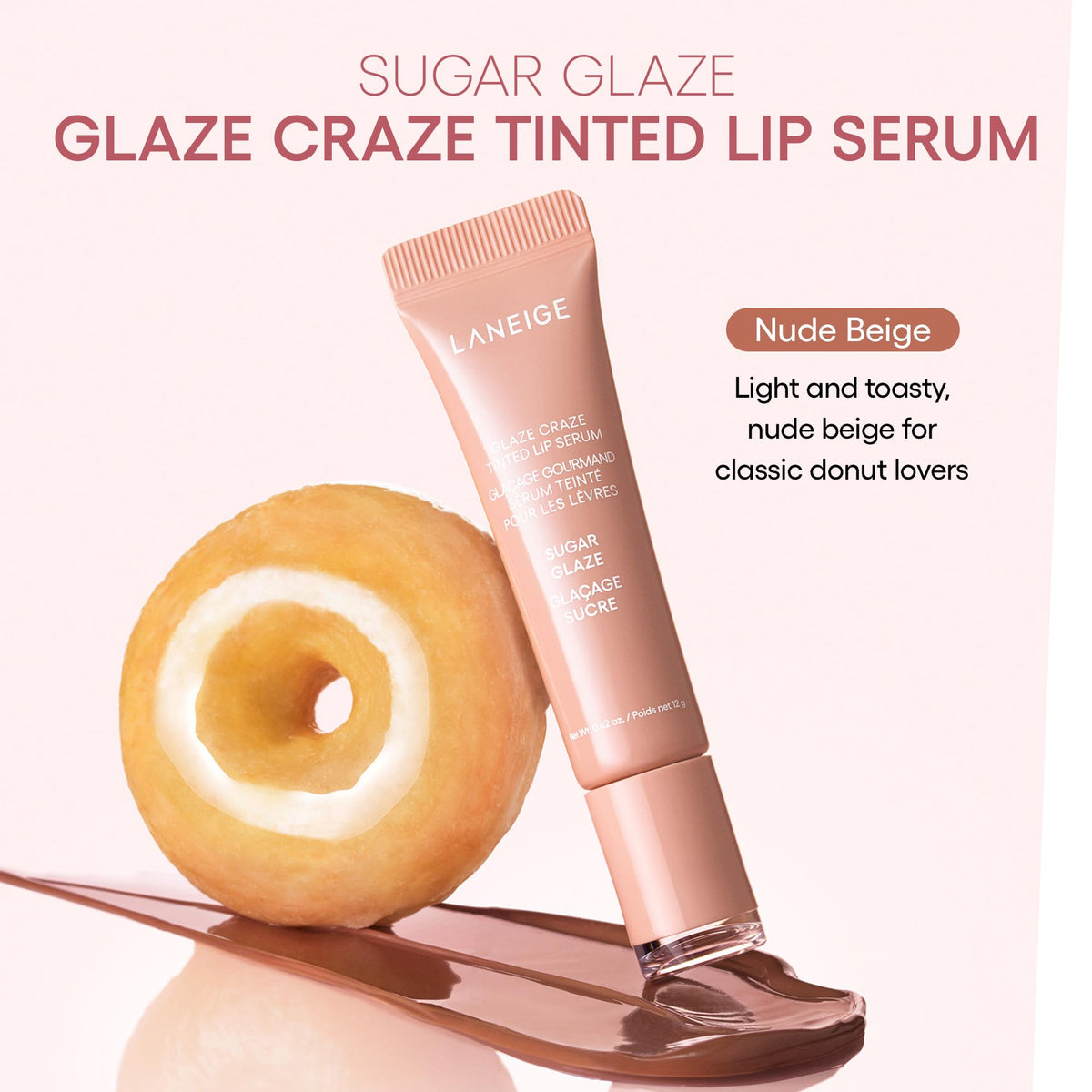 LANEIGE next to a coin for size comparison highlighting travel-friendly tube