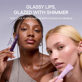 LANEIGE swatches on arm showing Lavender Frosting buildable coverage and sheen benefit
