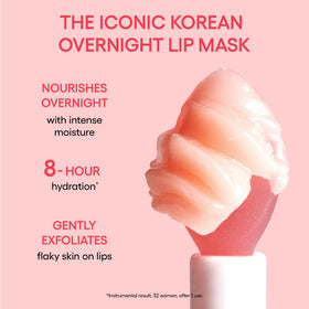 LANEIGE nighttime application of Peppermint Sleeping Mask on lips for deep hydration while sleeping