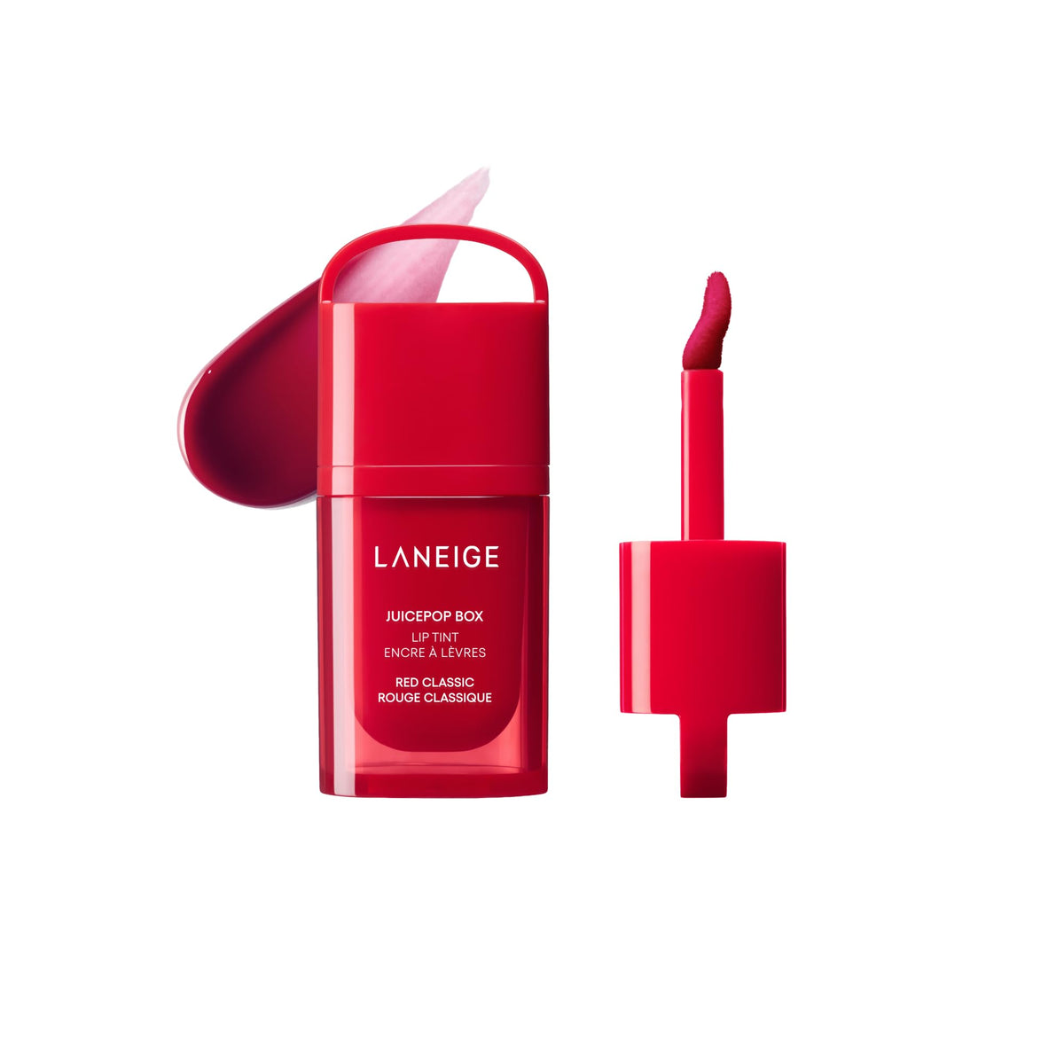 LANEIGE JuicePop Box front packaging shows product and shade for easy ID and appeal