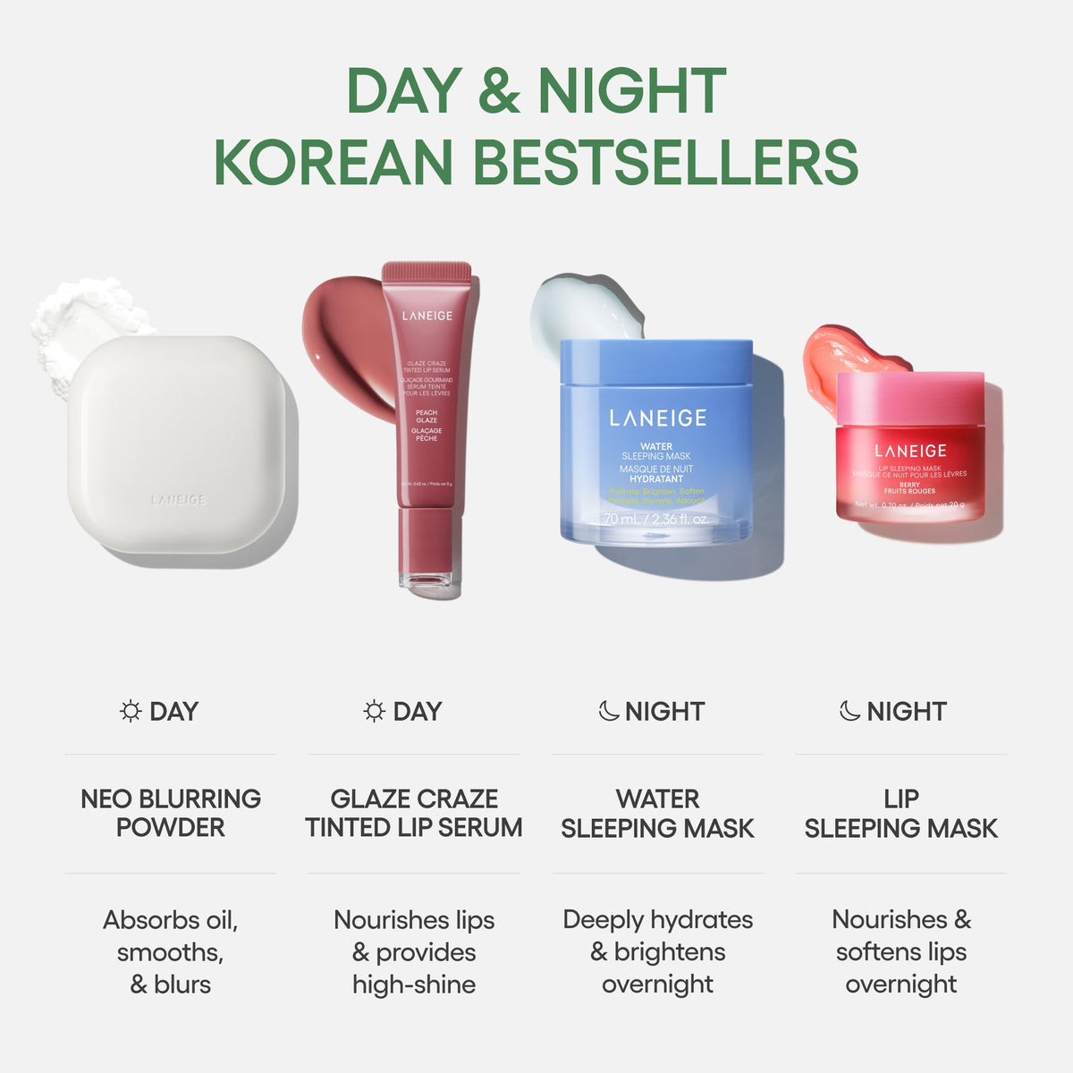 LANEIGE lifestyle image of woman touching up makeup outdoors for quick shine control