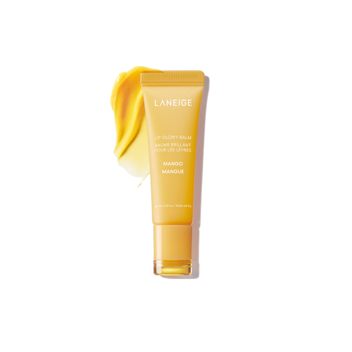 LANEIGE front packaging showing mango tinted balm and brand benefit