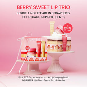 LANEIGE Lip Sleeping Mask Strawberry Shortcake open showing creamy texture for overnight hydration