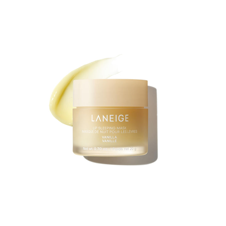 LANEIGE front jar image showing sleek packaging and creamy vanilla mask benefit