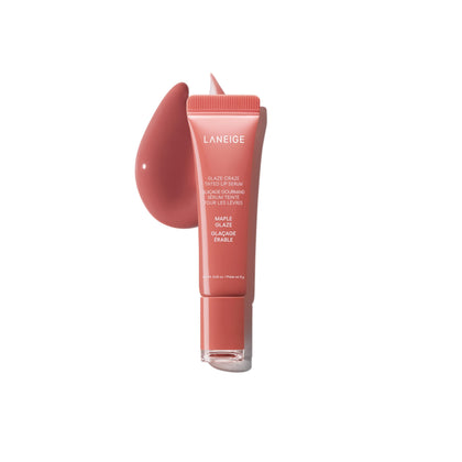 LANEIGE front packaging showing Maple Glaze and glossy finish benefit