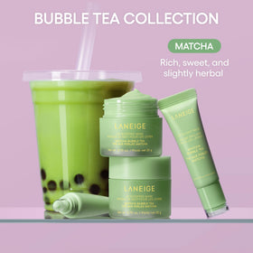 LANEIGE fingertip swatch applying mask showing easy spreadability benefit