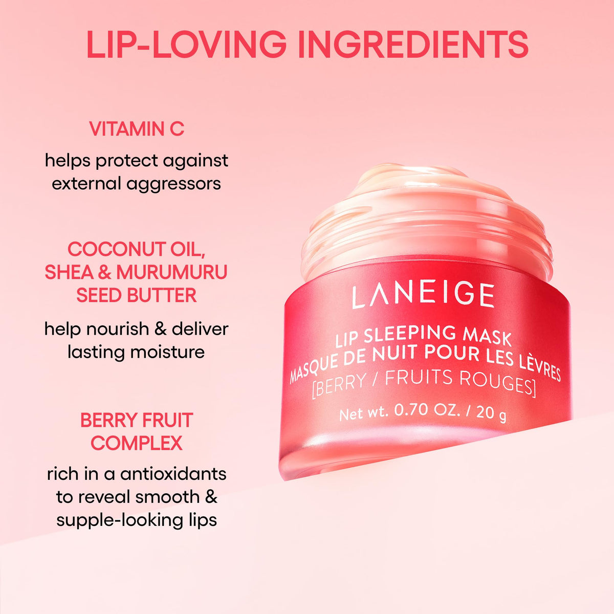 LANEIGE next to coin for size comparison illustrating travel-friendly jar