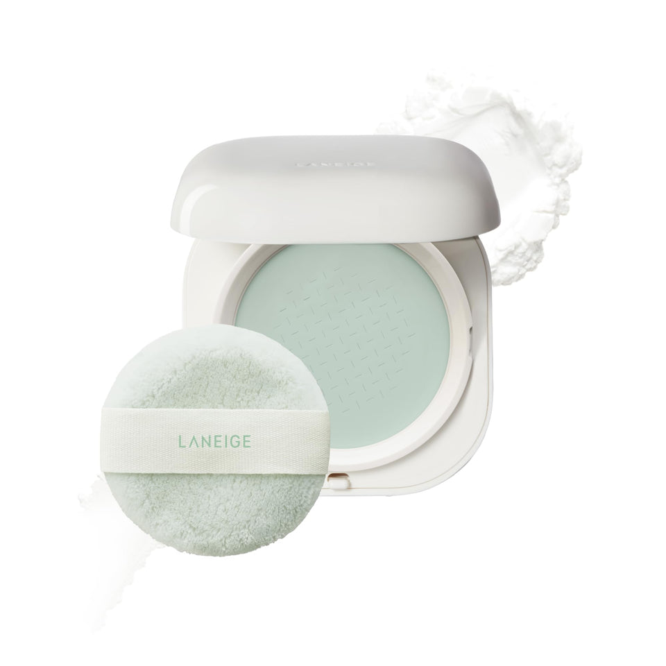 LANEIGE compact front view showing sleek travel-friendly design and secure closure