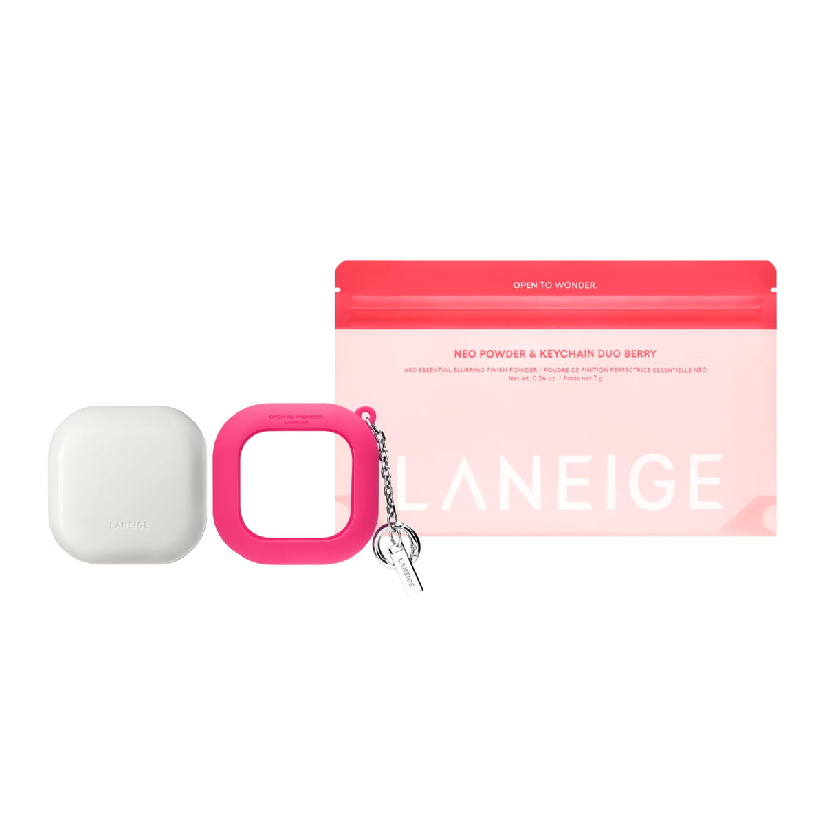 LANEIGE compact front packaging showing brand and sleek design for portability