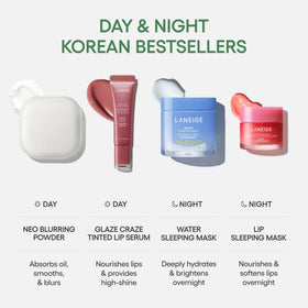 LANEIGE compact inside a handbag lifestyle shot emphasizing mess-free touch-ups