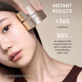 LANEIGE cream pump close-up highlighting precise dispensing benefit