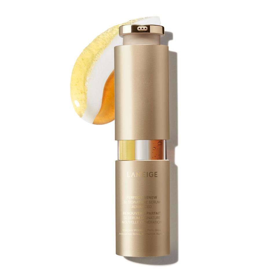 LANEIGE front packaging showing elegant bottle and triple-chamber design for freshness