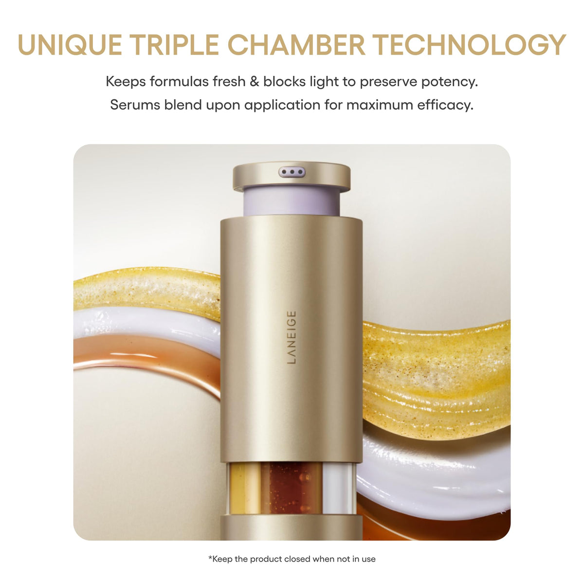 LANEIGE pump dispensing blended serum texture for easy application and precise dosing