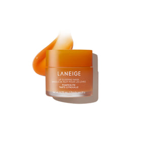 LANEIGE jar front view showing Pumpkin Pie variant and compact packaging benefits
