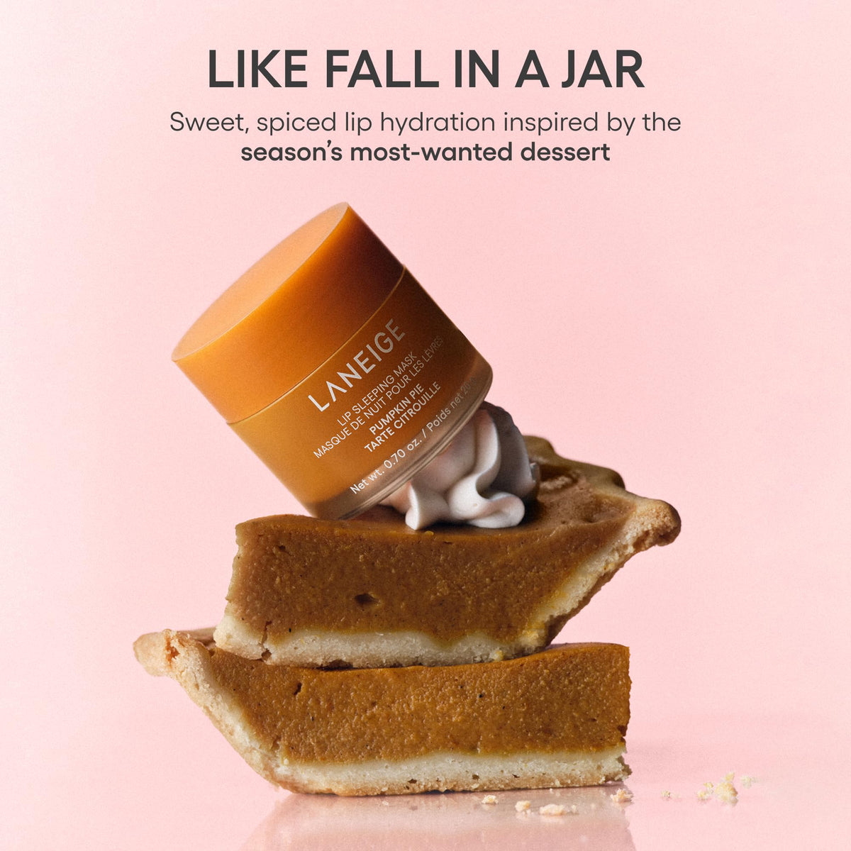 LANEIGE open jar showing creamy texture for deep overnight moisture