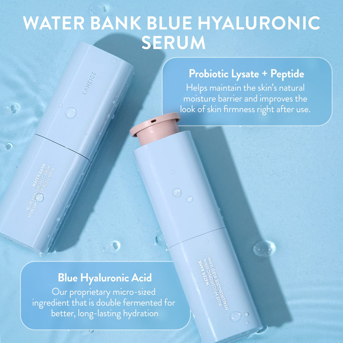 LANEIGE blue hyaluronic detail highlighting deep-sea fermented ingredient benefits