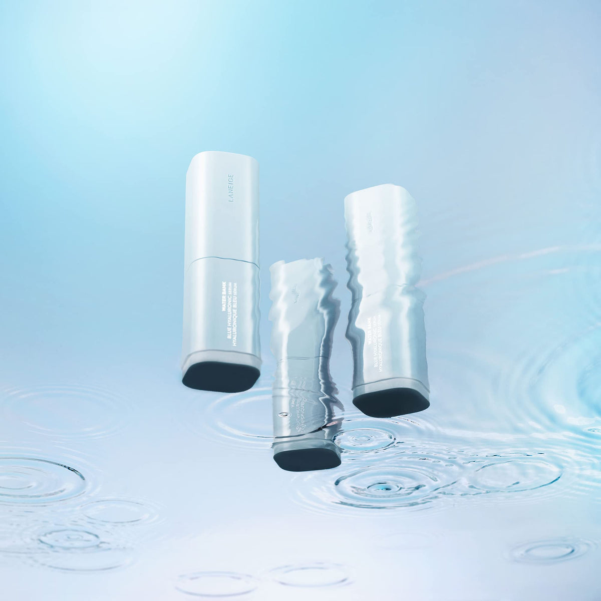 LANEIGE size comparison with coin showing compact bottle convenience